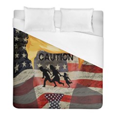 Caution Duvet Cover (full/ Double Size) by Valentinaart