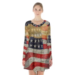 American President Long Sleeve Velvet V-neck Dress by Valentinaart