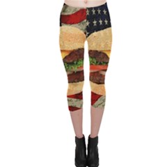 Hamburger Capri Leggings  by Valentinaart