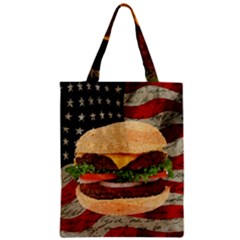 Hamburger Zipper Classic Tote Bag by Valentinaart