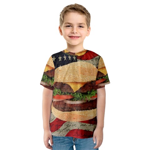 Hamburger Kids  Sport Mesh Tee by Valentinaart