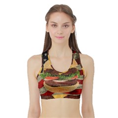 Hamburger Sports Bra With Border by Valentinaart