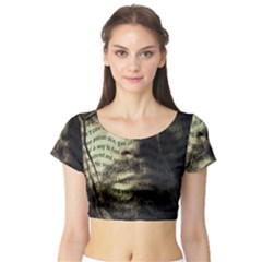 Kurt Cobain Short Sleeve Crop Top (tight Fit) by Valentinaart