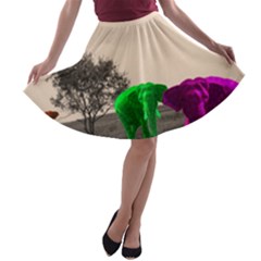 Africa  A-line Skater Skirt by Valentinaart