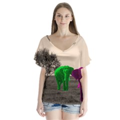 Africa  Flutter Sleeve Top by Valentinaart