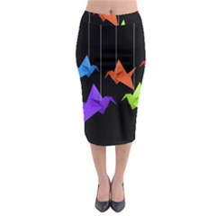 Paper Cranes Midi Pencil Skirt by Valentinaart