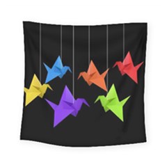 Paper Cranes Square Tapestry (small) by Valentinaart