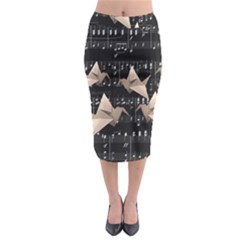 Paper Cranes Midi Pencil Skirt by Valentinaart