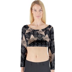 Paper Cranes Long Sleeve Crop Top by Valentinaart