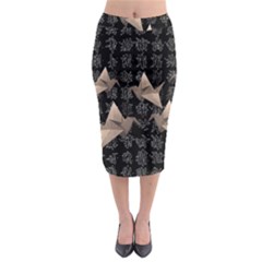 Paper Cranes Midi Pencil Skirt by Valentinaart