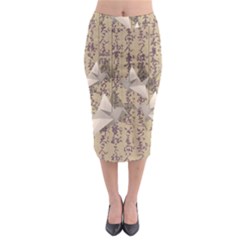 Paper Cranes Midi Pencil Skirt by Valentinaart