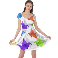 Paper Cranes Cap Sleeve Dresses by Valentinaart