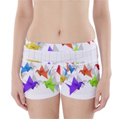 Paper Cranes Boyleg Bikini Wrap Bottoms by Valentinaart