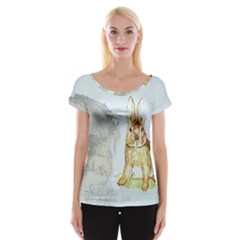 Rabbit  Women s Cap Sleeve Top by Valentinaart