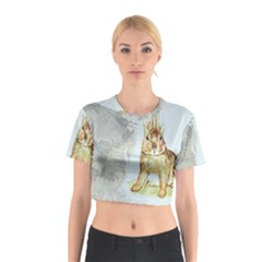 Rabbit  Cotton Crop Top by Valentinaart