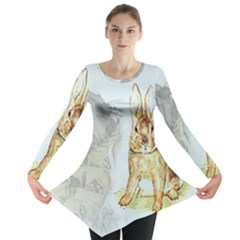 Rabbit  Long Sleeve Tunic  by Valentinaart