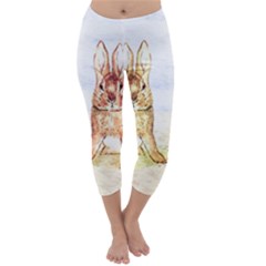 Rabbits  Capri Winter Leggings  by Valentinaart