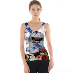 Vintage Bird In The Cage  Tank Top by Valentinaart