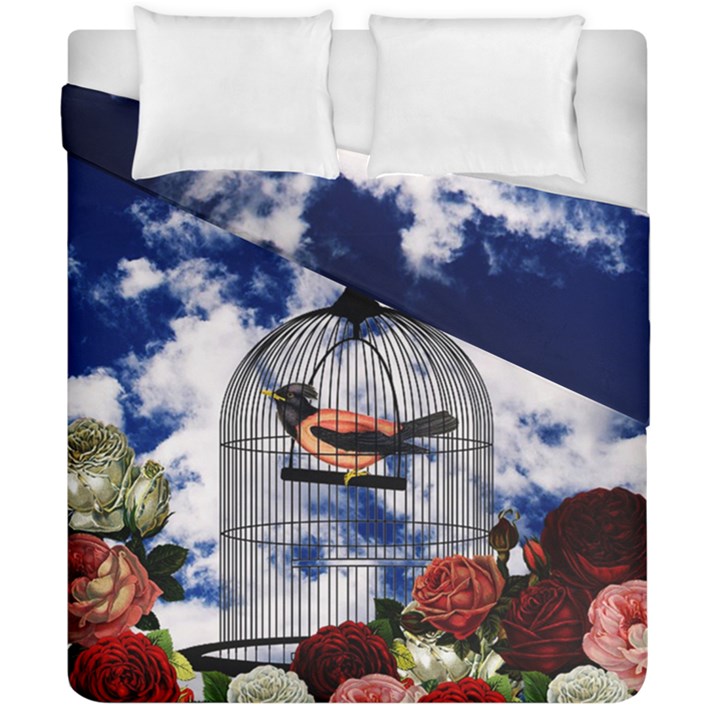 Vintage bird in the cage  Duvet Cover Double Side (California King Size)