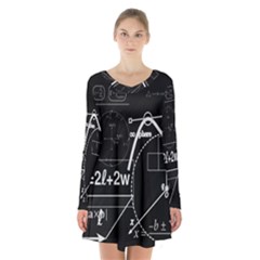 School Board  Long Sleeve Velvet V-neck Dress by Valentinaart