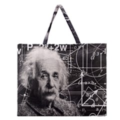 Albert Einstein Zipper Large Tote Bag by Valentinaart