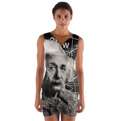 Albert Einstein Wrap Front Bodycon Dress by Valentinaart