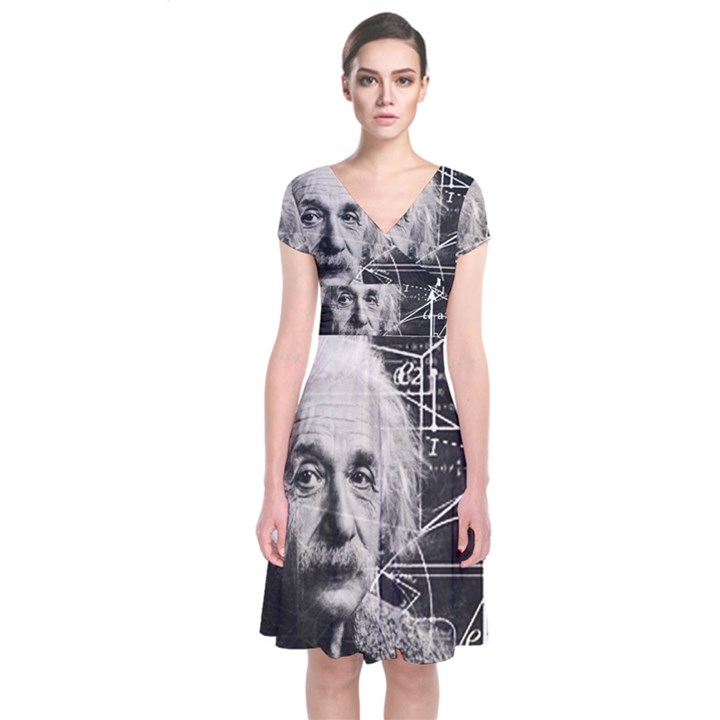 Albert Einstein Short Sleeve Front Wrap Dress