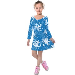 Pattern Kids  Long Sleeve Velvet Dress by Valentinaart