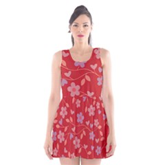 Floral Pattern Scoop Neck Skater Dress by Valentinaart