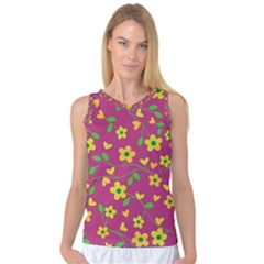 Floral Pattern Women s Basketball Tank Top by Valentinaart