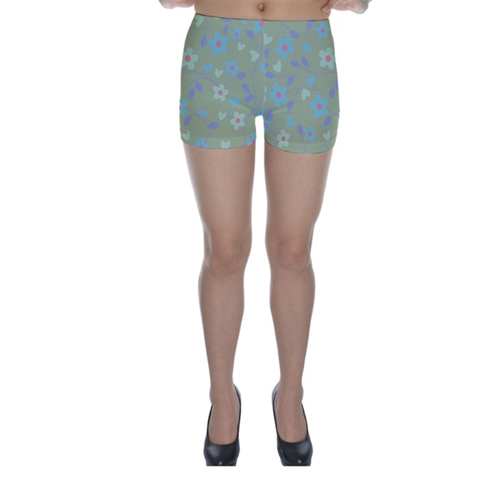 Floral pattern Skinny Shorts