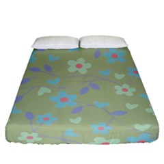 Floral Pattern Fitted Sheet (queen Size) by Valentinaart