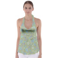 Floral Pattern Babydoll Tankini Top by Valentinaart