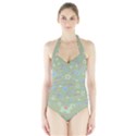 Floral pattern Halter Swimsuit View1