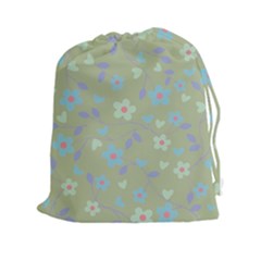 Floral Pattern Drawstring Pouches (xxl) by Valentinaart