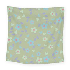 Floral Pattern Square Tapestry (large) by Valentinaart