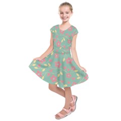 Floral Pattern Kids  Short Sleeve Dress by Valentinaart