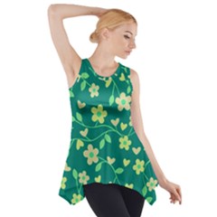 Floral Pattern Side Drop Tank Tunic by Valentinaart