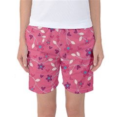 Floral Pattern Women s Basketball Shorts by Valentinaart