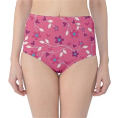 Floral Pattern High-waist Bikini Bottoms by Valentinaart