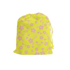 Floral Pattern Drawstring Pouches (large)  by Valentinaart