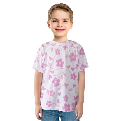 Floral Pattern Kids  Sport Mesh Tee by Valentinaart