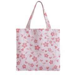 Floral Pattern Zipper Grocery Tote Bag by Valentinaart