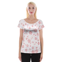 Floral Pattern Women s Cap Sleeve Top by Valentinaart