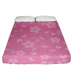 Floral Pattern Fitted Sheet (queen Size) by Valentinaart