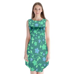 Floral Pattern Sleeveless Chiffon Dress  