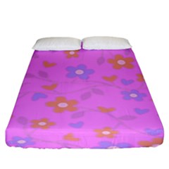 Floral Pattern Fitted Sheet (king Size) by Valentinaart