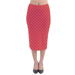 Pattern Velvet Midi Pencil Skirt