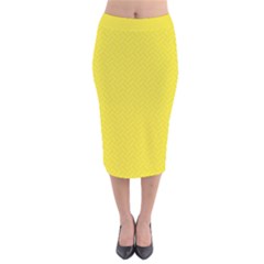 Pattern Velvet Midi Pencil Skirt