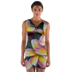 Premier Mix Flower Wrap Front Bodycon Dress by alohaA